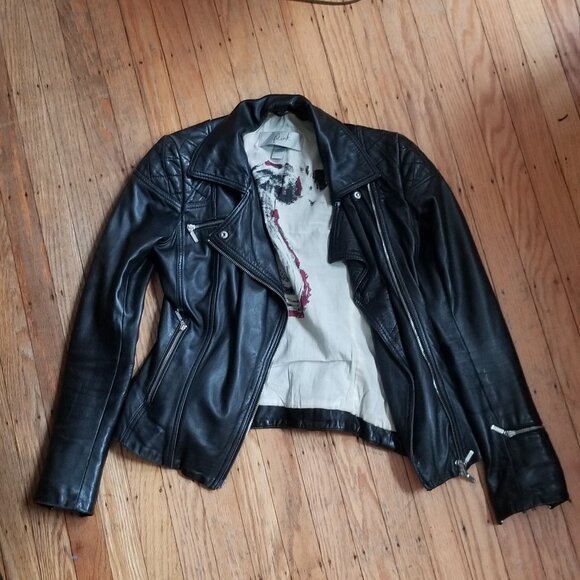 Genuine Leather Moto Jacket XS - Picture 2 of 4
